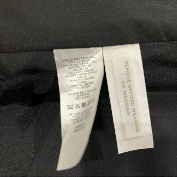 NWT Ann Taylor XXSP Black Petite Wool Blend Belted
Funnel Neck Coat - Picture 11 of 14